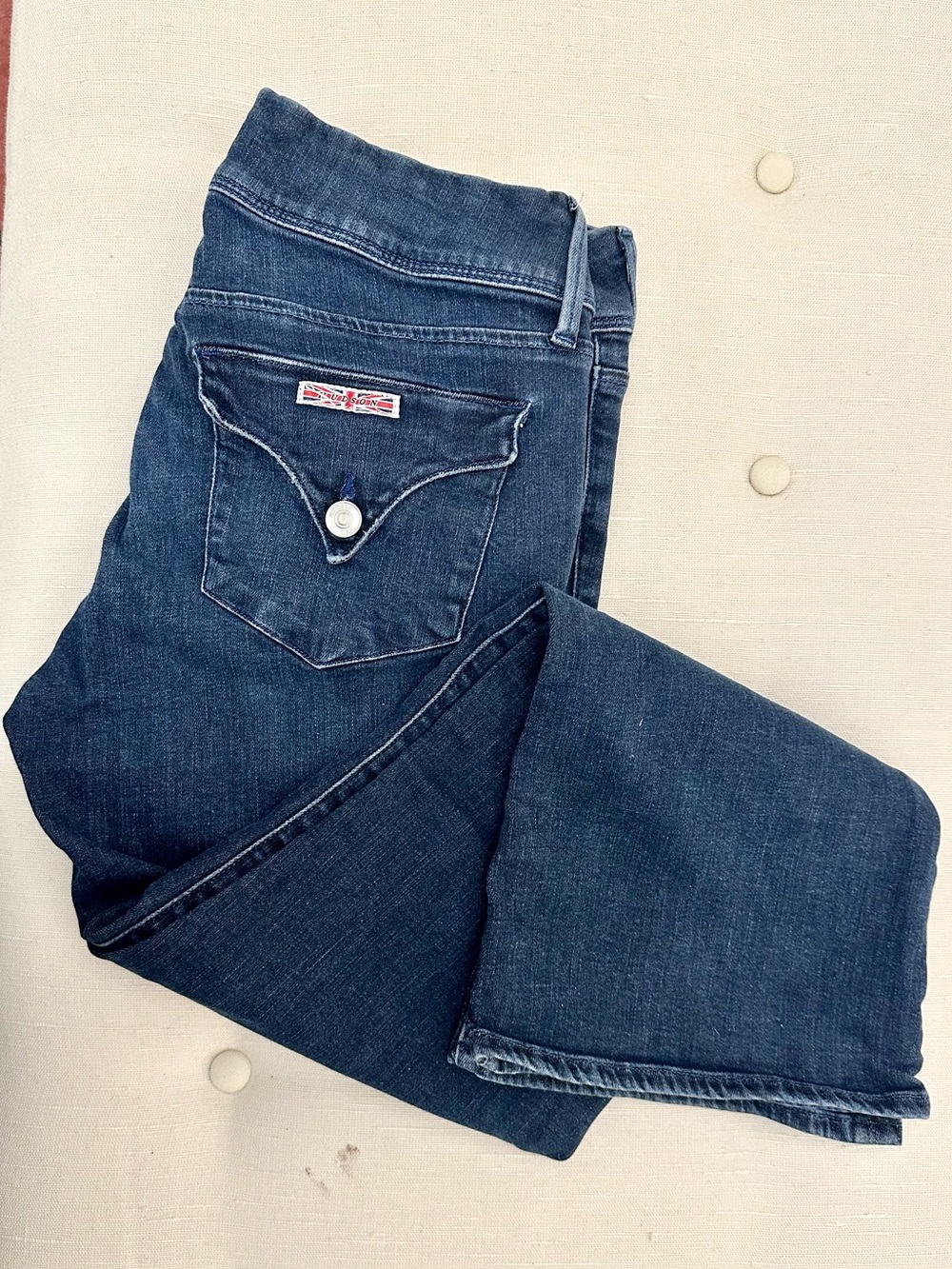 Hudson Collin Midrise Bootcut Crop Dark Wash Blue Jeans sz 29